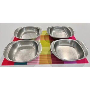 MCM set of 4 stainless steel serving dishes made by Fraser’s Cultura of Sweden